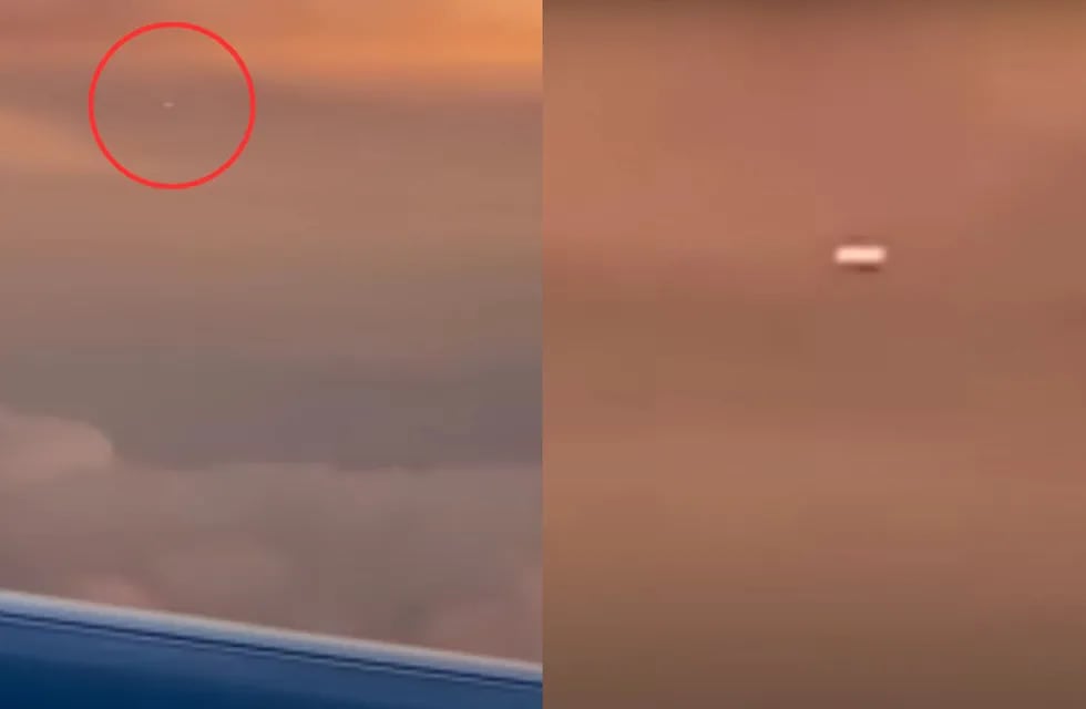 Un pasajero de avión avistó un OVNI y lo grabó con la cámara de su celular. Foto: UFO Sightings Daily/YouTube.