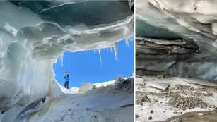 Hallaron una fascinante pero peligrosa cueva de hielo en Vallecitos