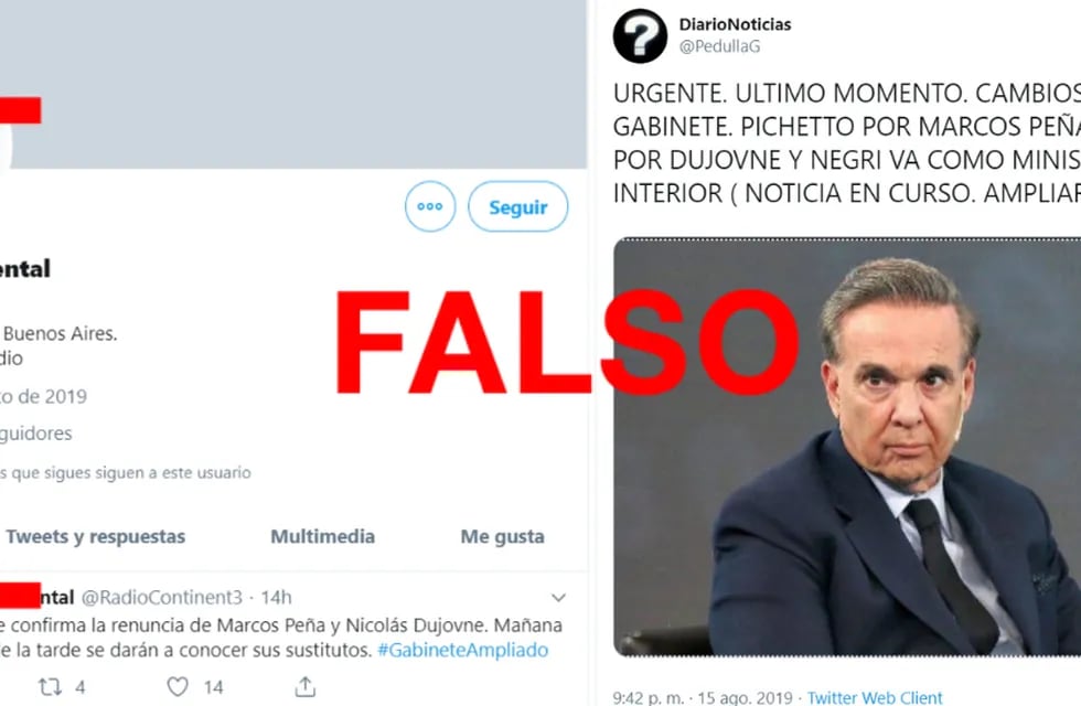 Son falsas la mayoría de las cuentas que publicaron que Peña y Dujovne renunciaron