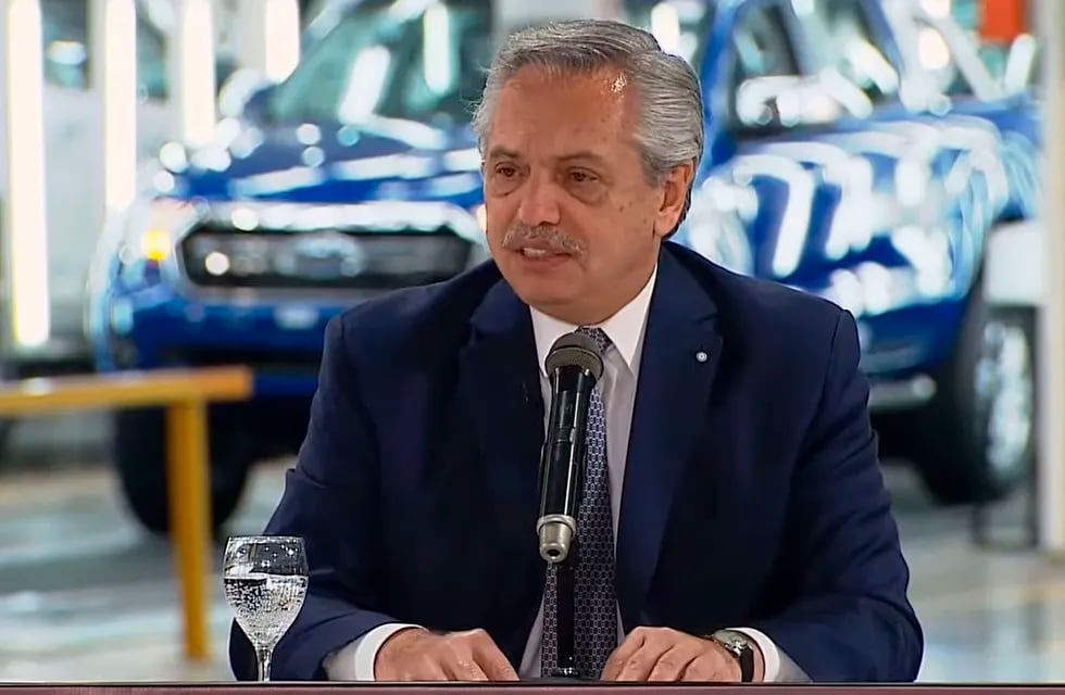 Alberto Fernández en un acto en la fábrica Ford de Buenos Aires. Web