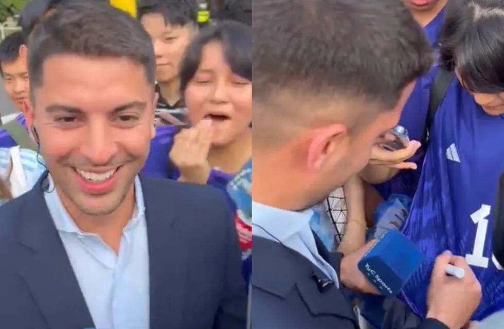 “Bobo, Bobo”: el divertido momento entre Gastón Edul con los fanáticos chinos de la Selección Argentina. Foto: captura de video.