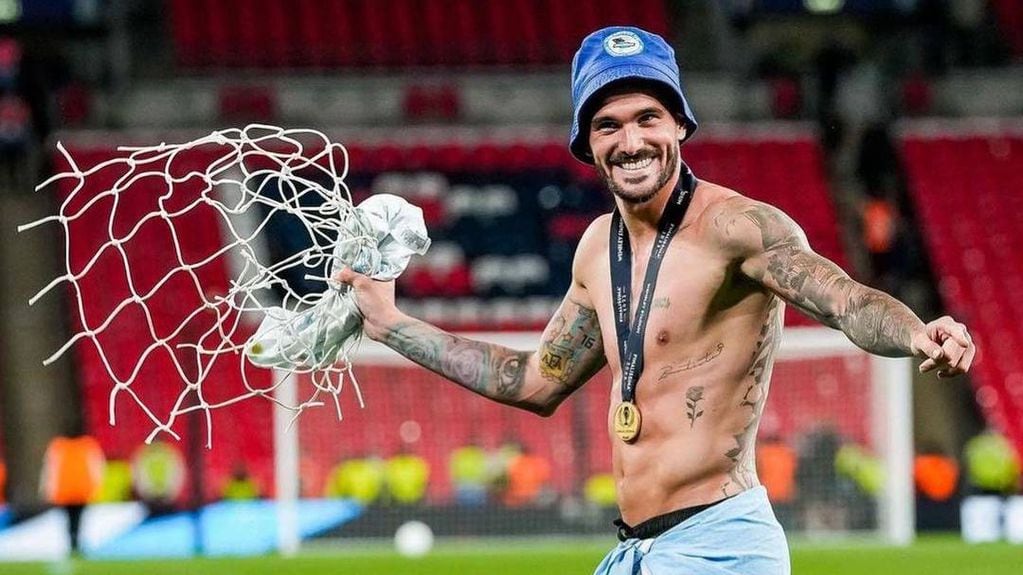 Rodrigo De Paul festejó en Wembley tras la victoria de Argentina ante Italia en la Finalissima por la Copa de Campeones Uefa-Conmebol 2022.