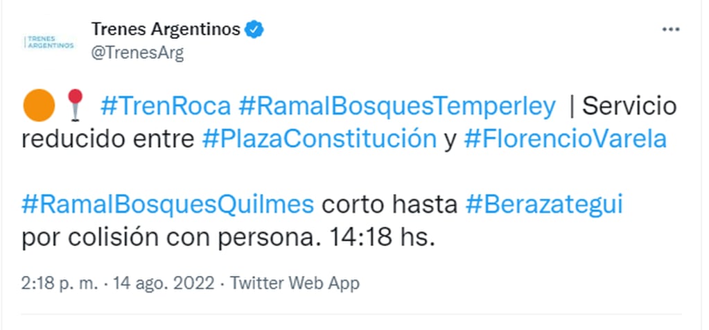 Twitter Trenes Argentinos