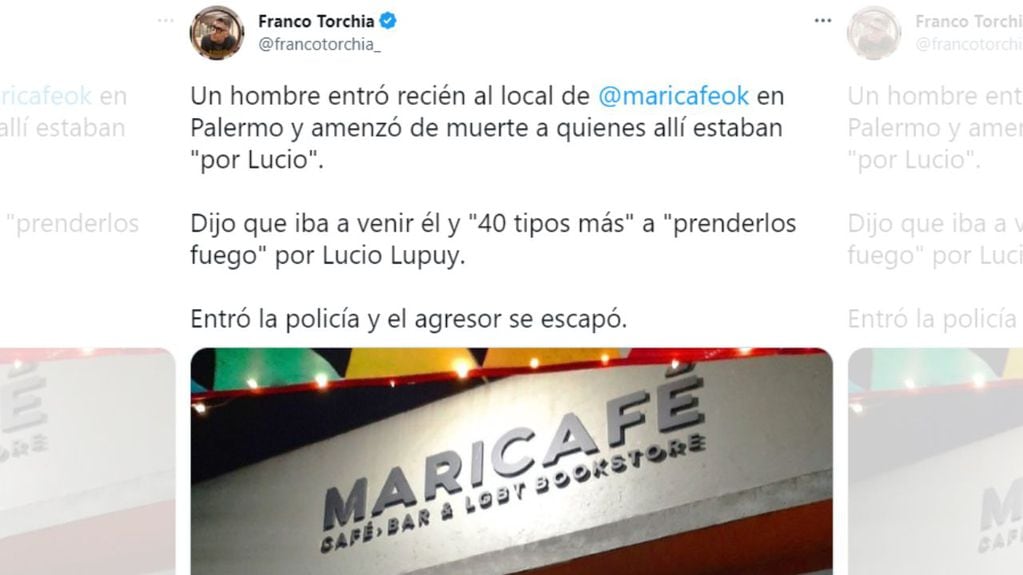 Un hombre aprovechó el crimen de Lucio Dupuy para atacar a un bar LGBT de Buenos Aires.