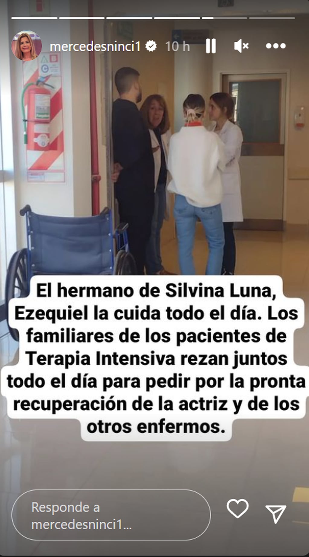 Ezequiel, el hermano de Silvina Luna, firme junto a ella. (Instagram Mercedes Ninci)
