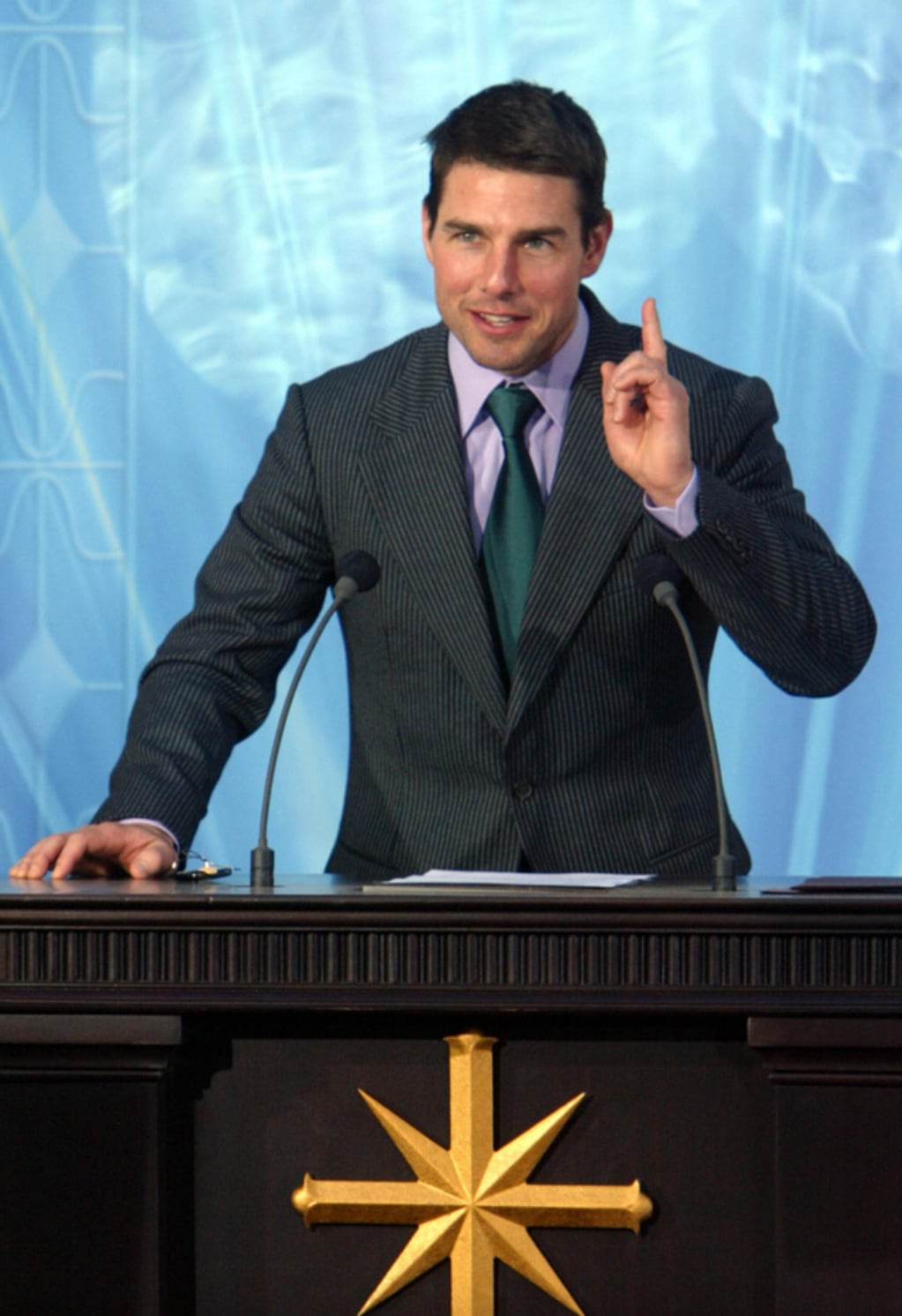 Tom Cruise en una de sus reuniones de Cienciología.