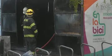 Incendio en una estación "En la bici" de Ciudad