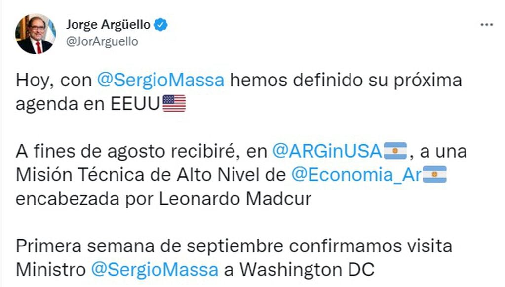 El tuit de Jorge Argüello