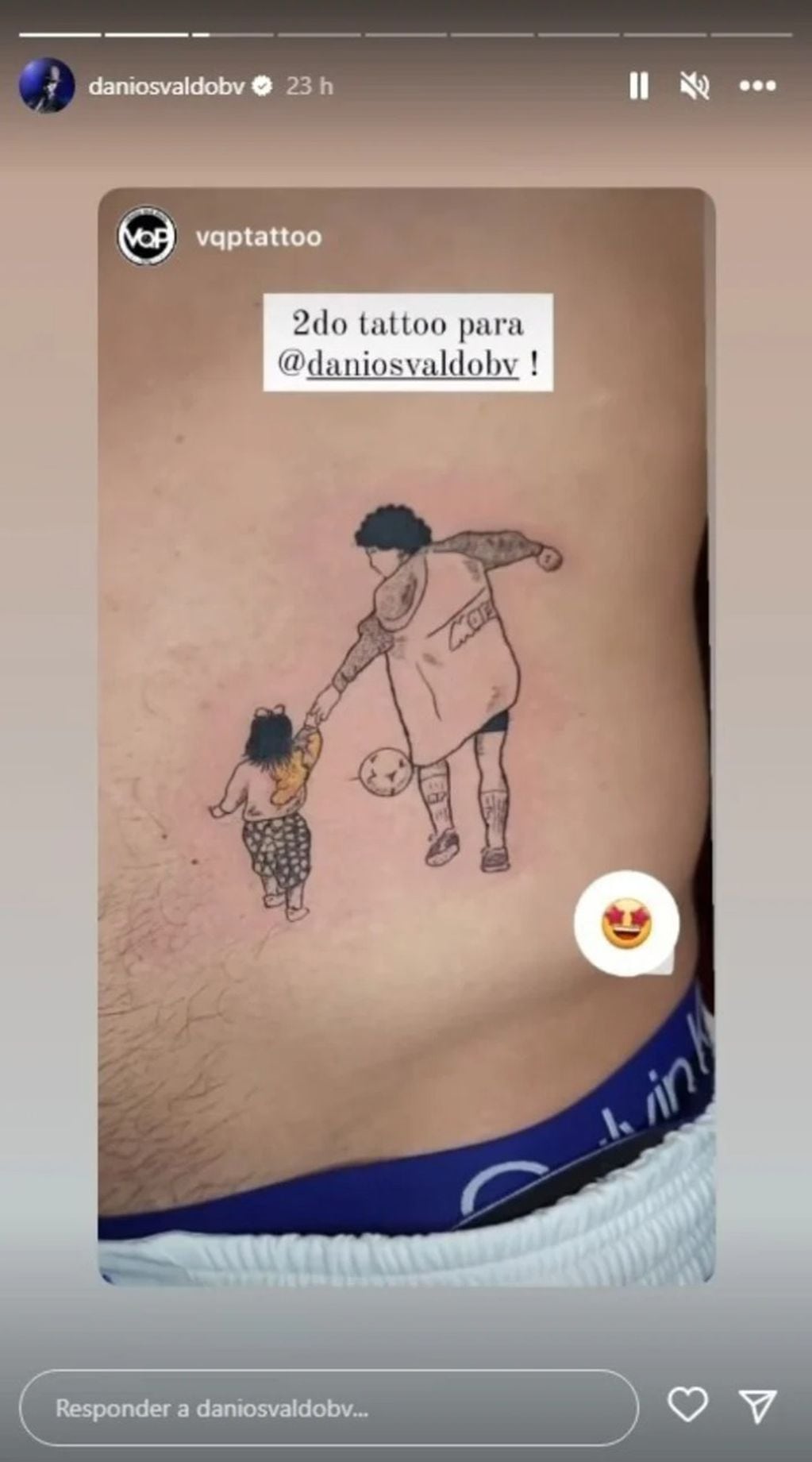 Los tatuajes que Daniel Osvaldo se hizo de Gianinna y Diego Maradona.
