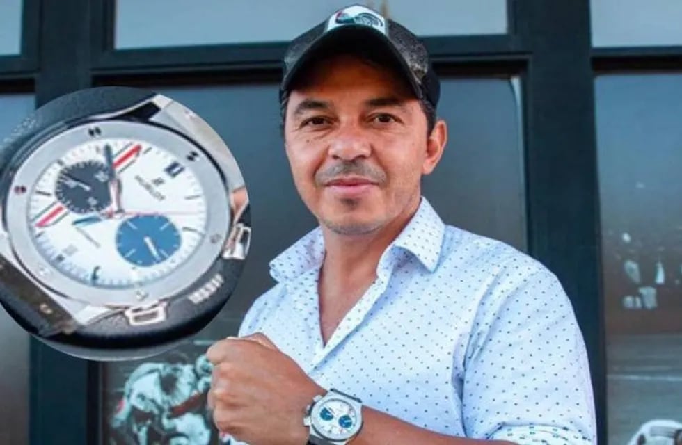Marcelo Gallardo y su reloj con la gloria eterna de la Copa Libertadores 2018. / Gentileza.