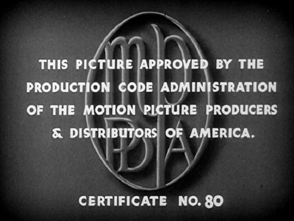 Una placa del código Hays, vigente en el cine de Hollywood entre los años 30 y 60.