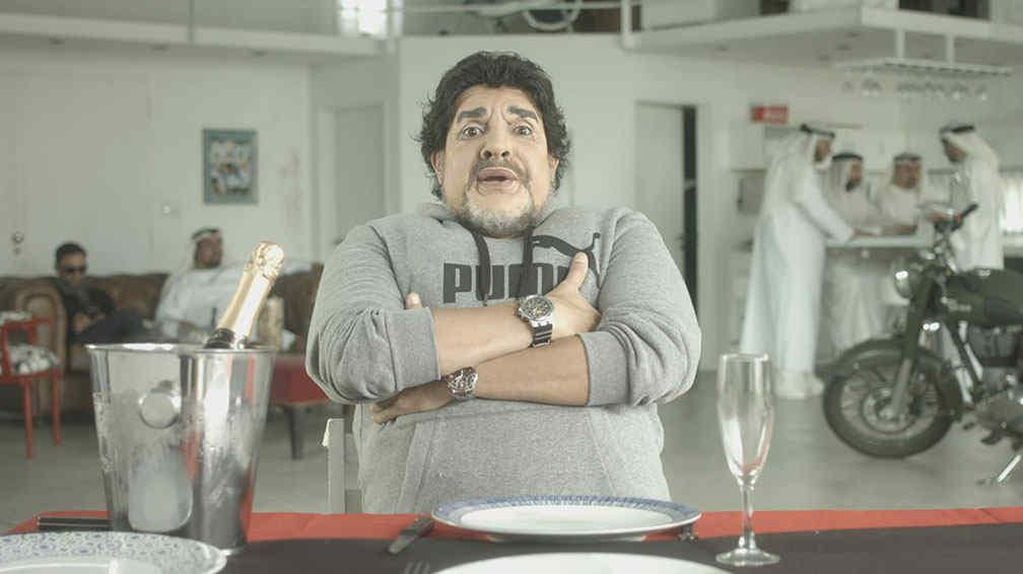 Su imitación de Diego Maradona