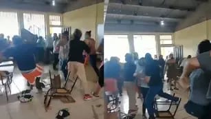 Video viral: madres y padres armaron una pelea en un salón de clases