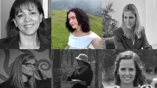Mujeres profesionales en un encuentro forestal en Mendoza