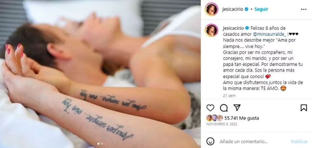 Jesica Cirio se borró el tatuaje que la unía con Martín Insaurralde.
