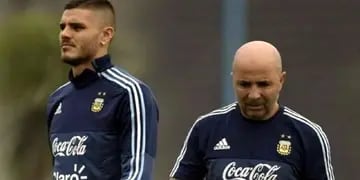 Ayer se reunió con ambos el DT de la Selección Argentina, Jorge Sampaoli. El delantero y el volante están en duda para la Copa.