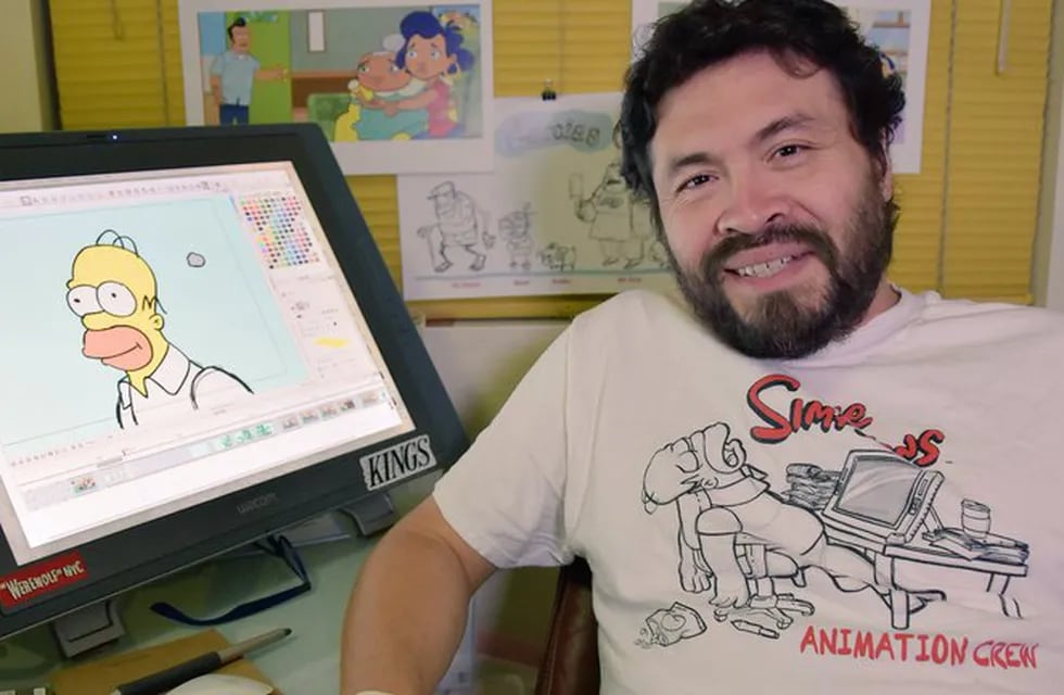 Aguilar fue el primer latino en trabajar en series animadas como los Looney Toons. Foto: Gentileza.
