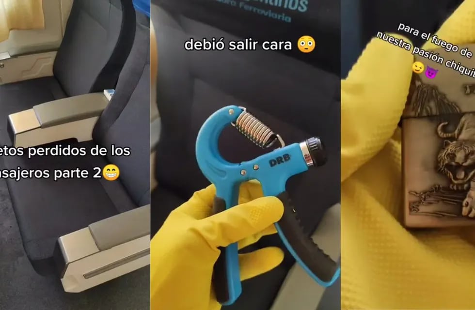 Un limpiador mostró todo lo que la gente se olvida en el tren durante un día y el video se viralizó.