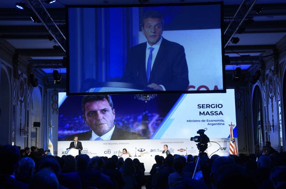 El ministro de Economía, Sergio Massa, en el Consejo de las Américas. (La Voz)