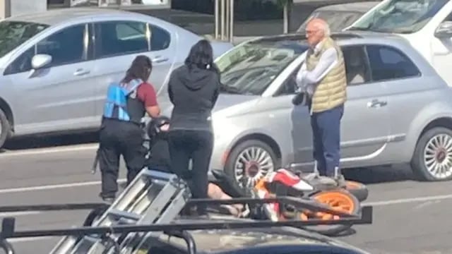 Carlos Bianchi chocó contra un motociclista en Núñez