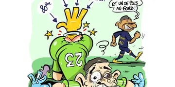 El francés Dadou desató polémica por su dibujo burlándose del "Dibu" Martínez, campeón del mundo con la Selección Argentina