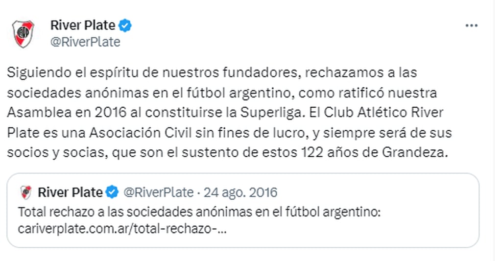 Los clubes de fútbol se pronunciaron en contra las SAD que propone Javier Milei.