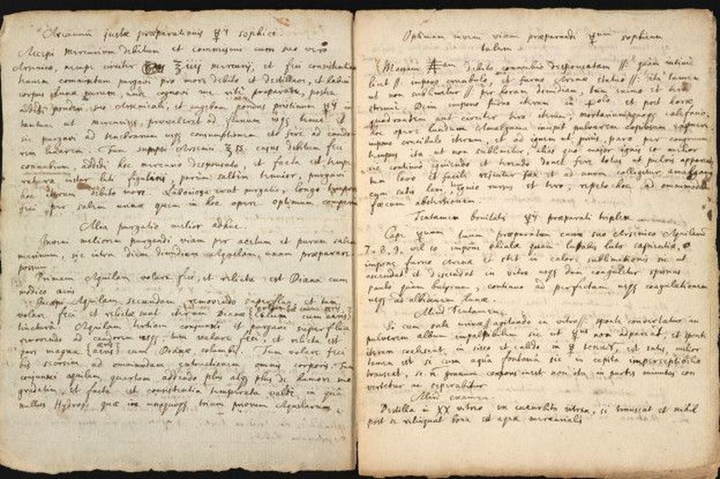 Parte de manuscritos escritos a mano en latín e inglés - Foto BBC