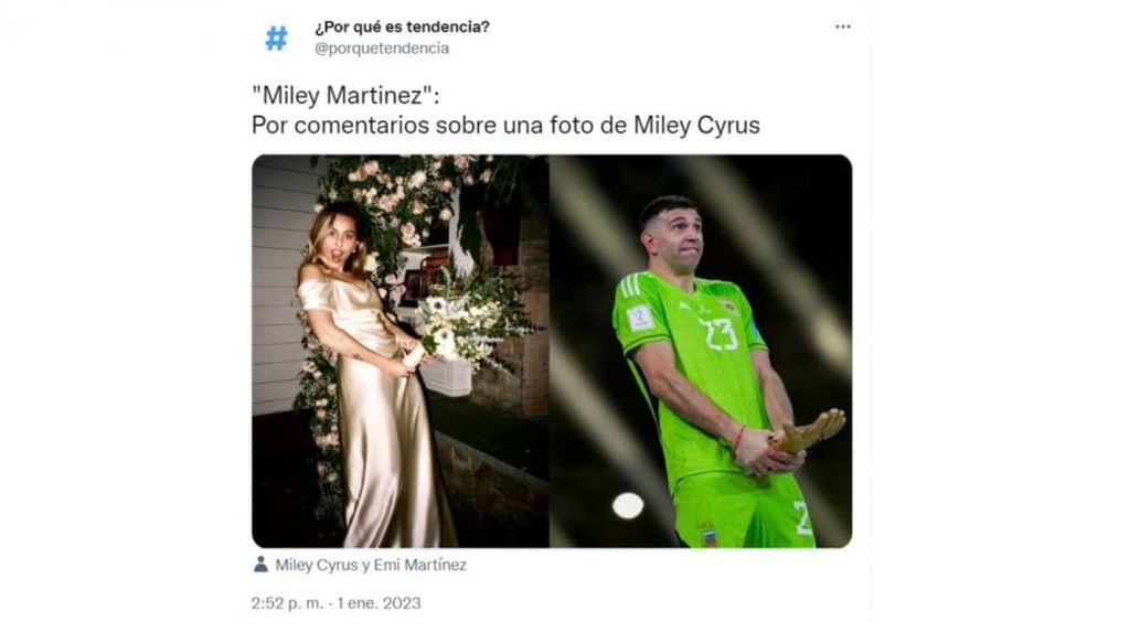 Miley Cyrus hizo un gesto similar al del Dibu Martínez y recorrió la web.