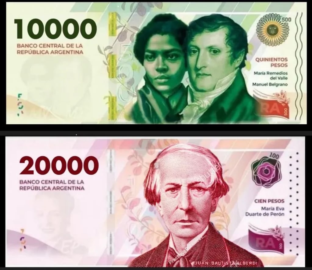 Nuevos billetes de $10.000 y $20.000. Foto: El Territorio