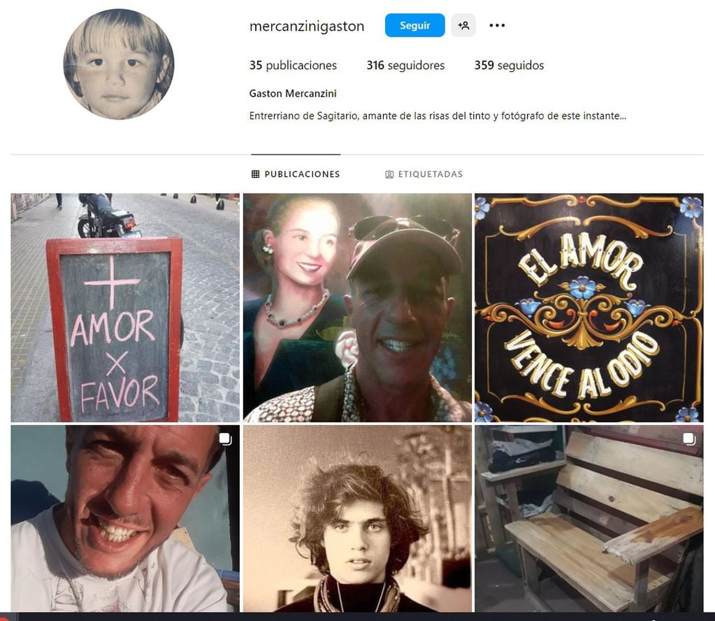 Gastón Mercanzini, el militante kirchnerista acusado de lanzarle un botellazo a Javier Milei - Instagram @mercanzinigaston