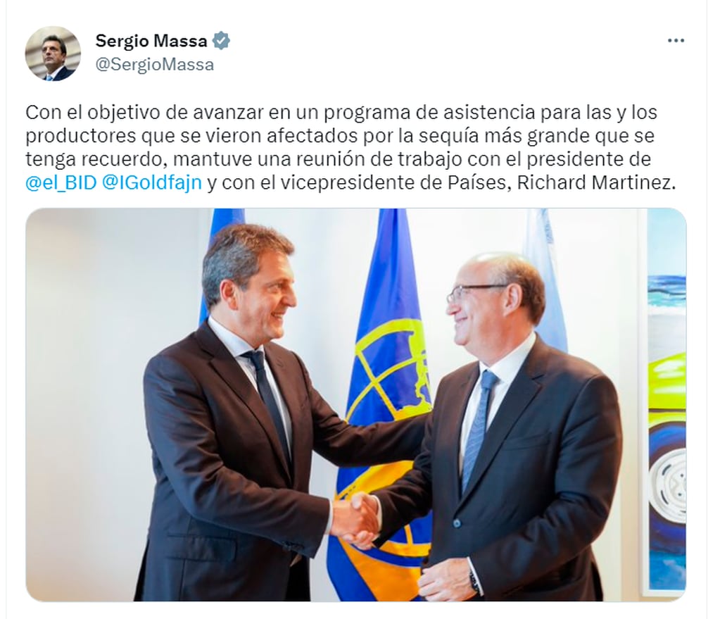 Sergio Massa y Ilan Goldfajn - Twitter ministro de economía