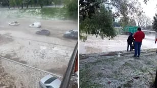 El Acceso Sur quedó inundado durante la fuerte tormenta de granizo