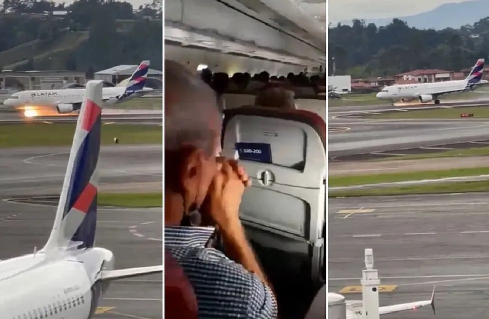 El aterrizaje de emergencia de un avión en Colombia desató imágenes de desesperación entre pasajeros (Captura de video)