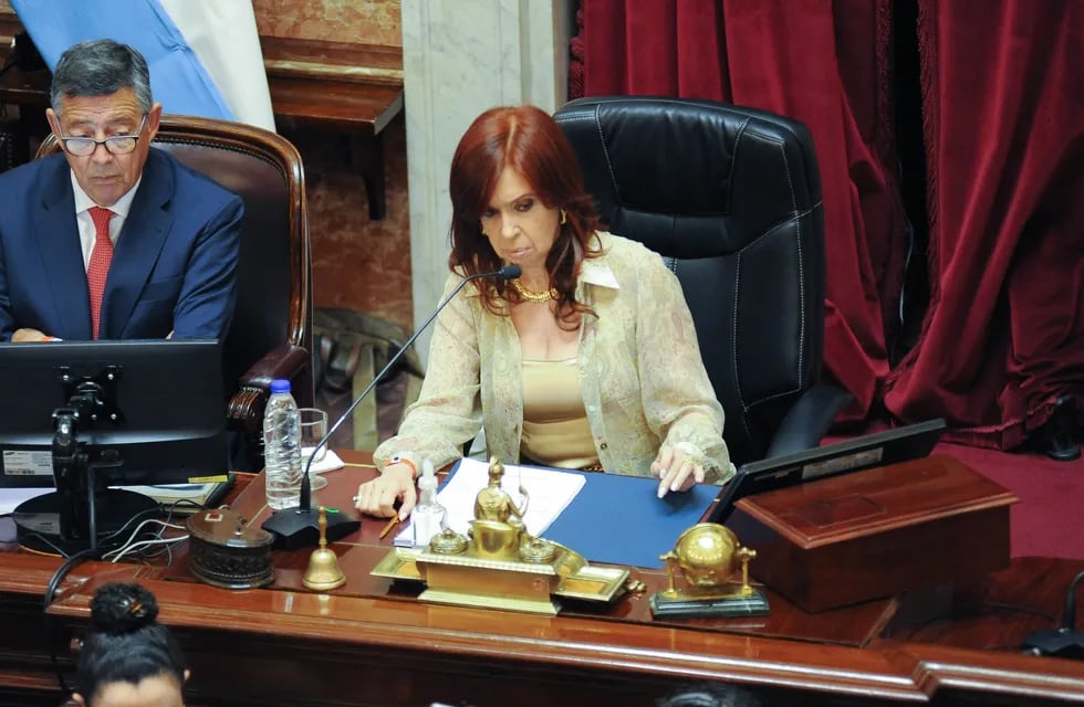 Cristina Kirchner durante la sesión preparatoria en el Senado (Foto: Federico López Claro)