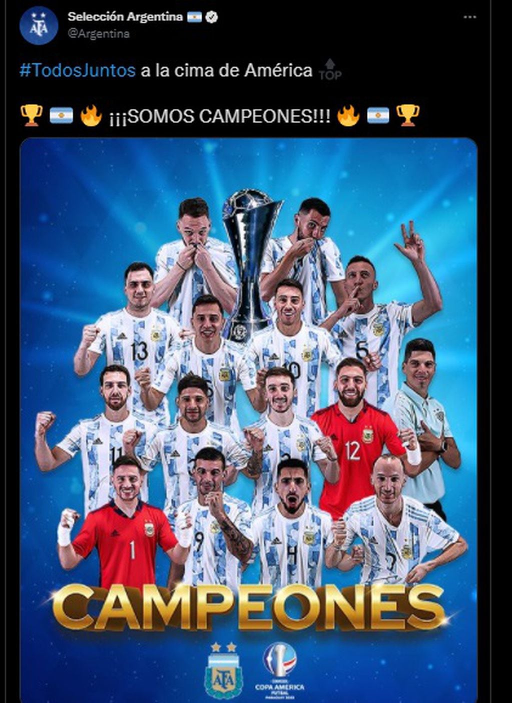 Argentina, campeón de la Copa América de futsal