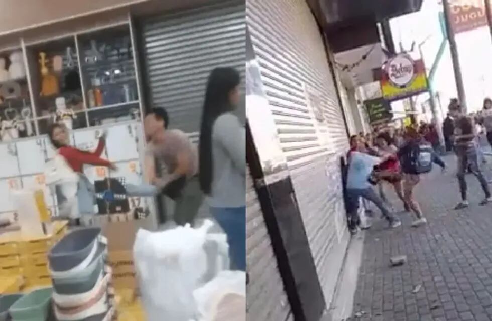 El comerciante golpeó con las manos y un plumero. Foto: captura de video /@SuperPorfiada - Twitter.