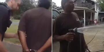 Video y polémica: la Policía de Alabama detuvo a un pastor negro mientras le regaba el jardín a su vecino