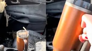 Se le incendió el auto pero su taza térmica quedó intacta: la marca del producto le hizo un increíble regalo
