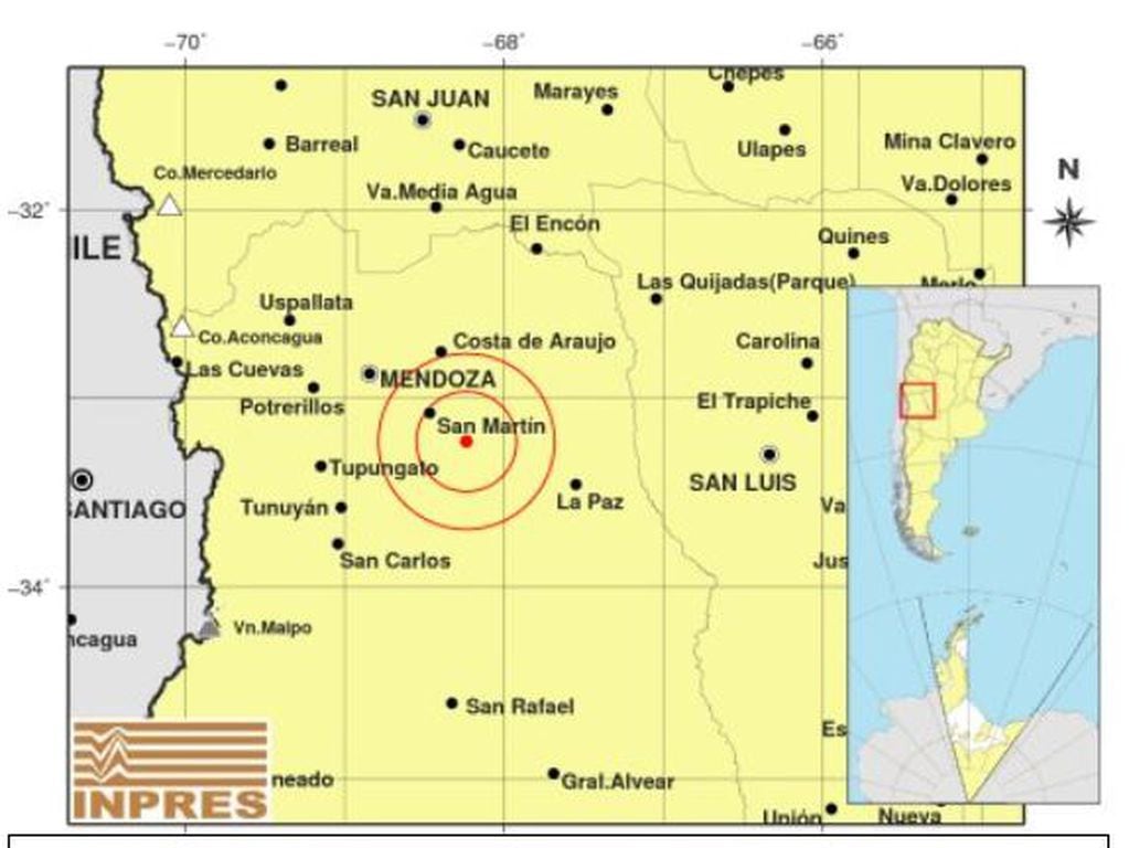 Temblor de 5.2 en Mendoza (29/09/21) - Inpres 