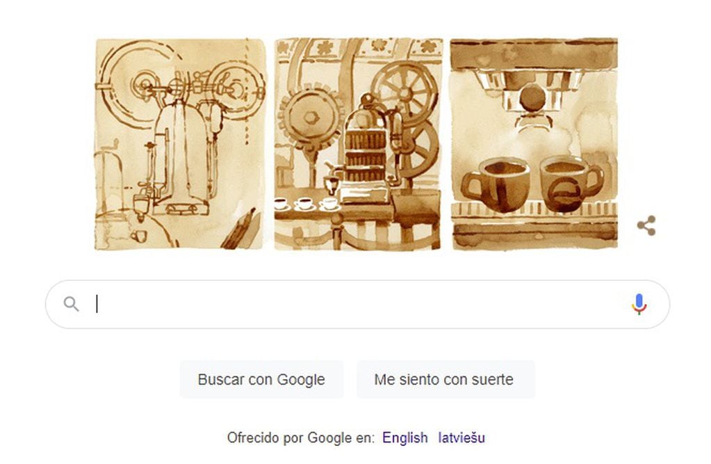 Google lanzó un doodle para honrar a Angelo Moriondo, creador de la máquina del café expreso