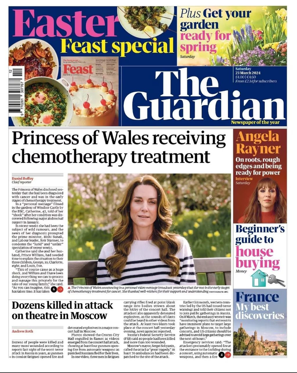 El anuncio de la princesa de Gales es uno de los temas relevantes en las portadas de diarios internacionales