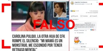 La mujer de la foto que circuló en Facebook y WhatsApp es una maestra jardinera de Córdoba, que ya desmintió esta información años atrás.