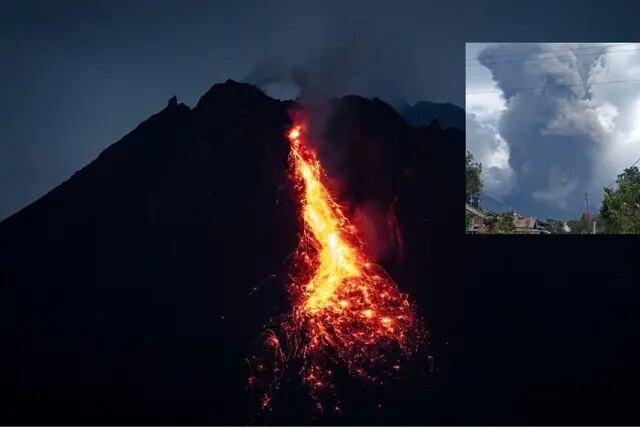 El volcán Monte Marapi del “Cinturón de Fuego” entró en erupción con una columna de cenizas de más de 3.000 metros