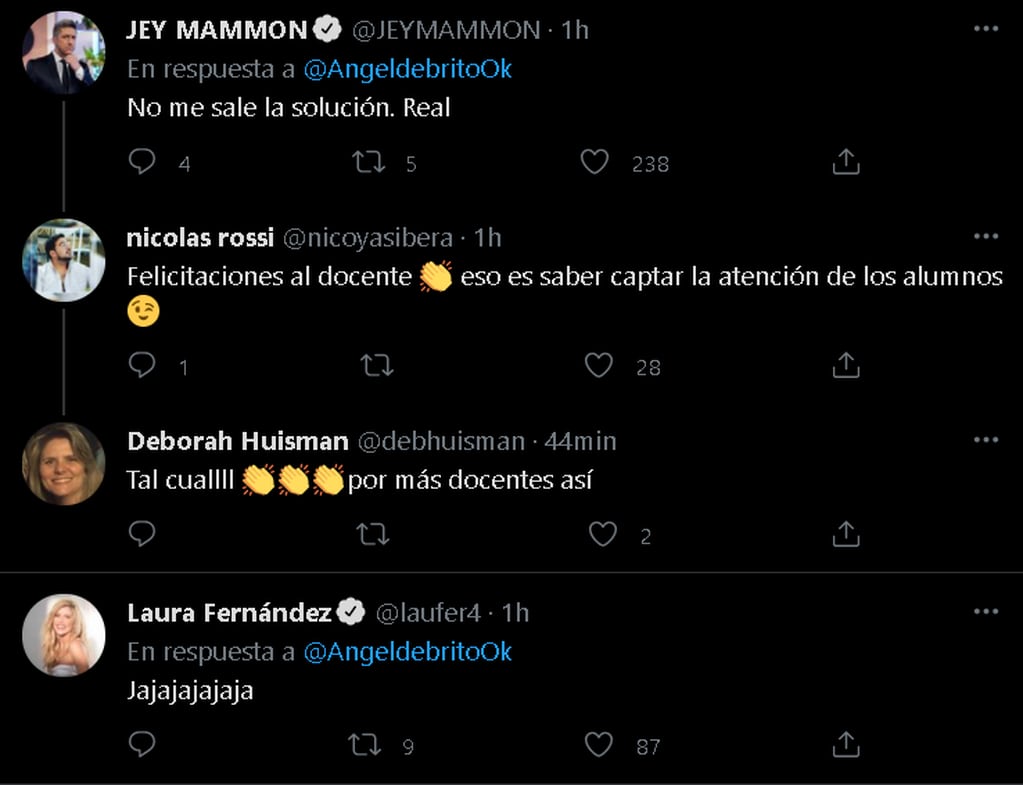 Laurita Fernández y Jey Mammon reaccionar al desafío viral de Ángel de Brito.