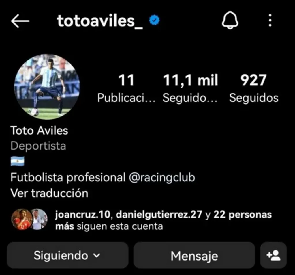 El Perfil de Instagram de Toto Aviles