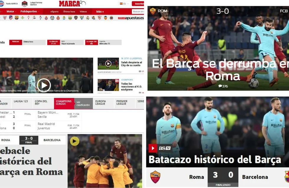 Así reflejaron los medios españoles la histórica eliminación del Barcelona 