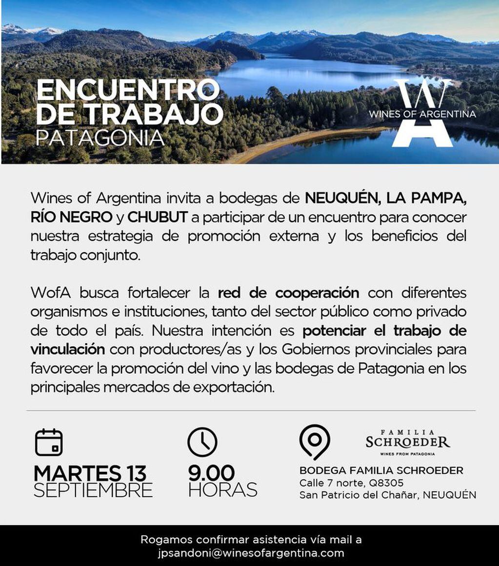WofA reunirá a productores, autoridades y otros partícipes de la industria de la Patagonia. - Gentileza