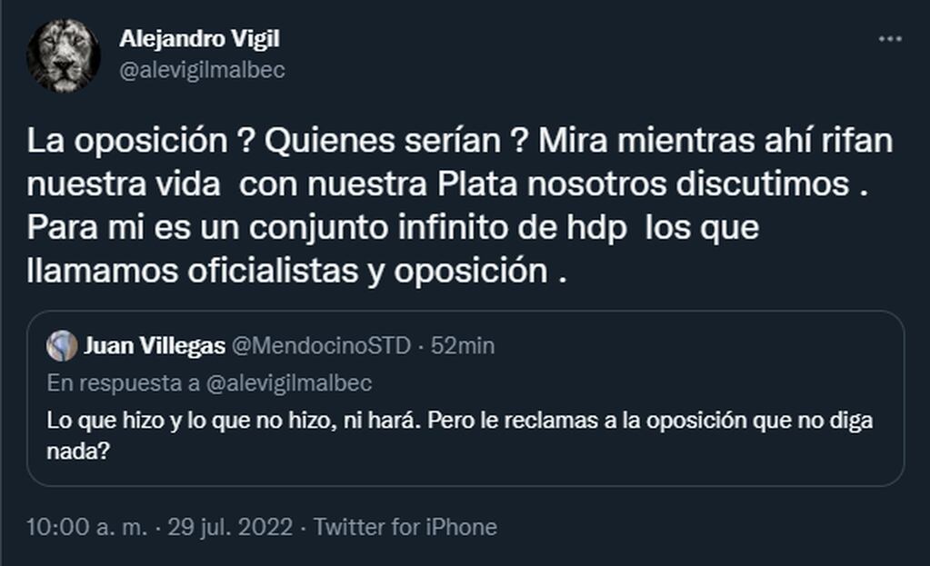 Alejandro Vigil reclamó a la clase política en Twitter. - Captura