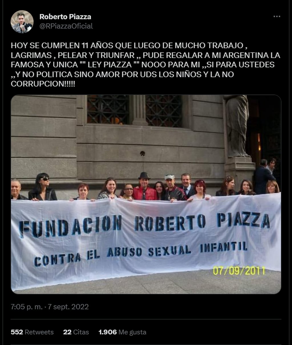 Roberto Piazza y su lucha contra el abuso sexual infantil