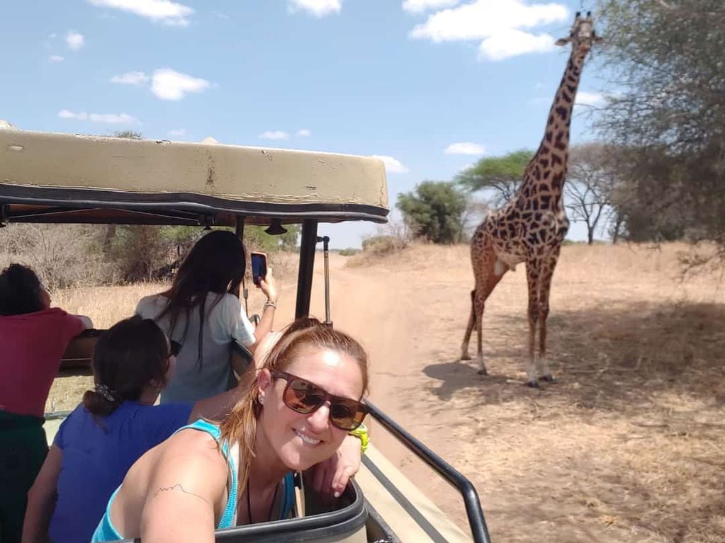 Durante un safari en Africa.